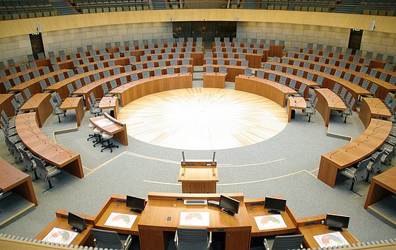 Aufnahme des Plenarsaals des Landtags NRW von innen